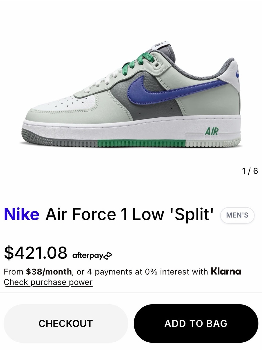 Nike Force 1 Low Split - Like New